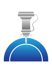 Lathe Logo flat design isolated on White Background