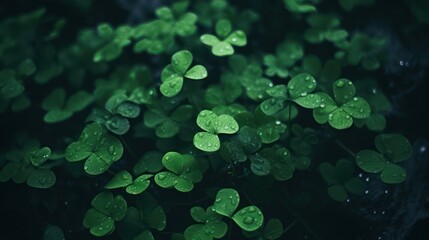 photo of clover with droplets of moisture on the stems