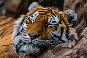 the tiger is sleeping