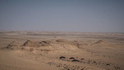 Fototapeta na wymiar The landscape of Western Sahara in Northern Africa