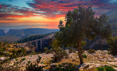 Historical Varda Bridge in Adana Province of Turkey