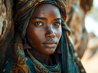 Member of North African from Tuareg tribe in traditional clothing