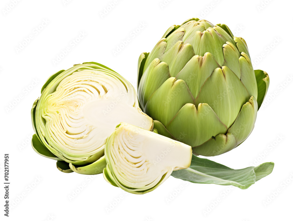 Poster artichoke isolated on white