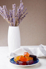 Natural homemade jelly. Healthy sugar free, gluten free food on the table