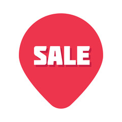 Red sale tag on a white background vector illustration