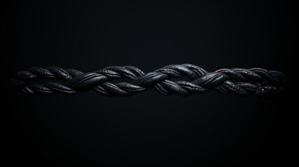 gordian knot on a black background, the concept of a complex confusing situation