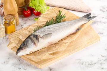 Raw seabass fish for cooking