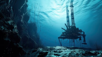 Subsea drilling rig - obrazy, fototapety, plakaty