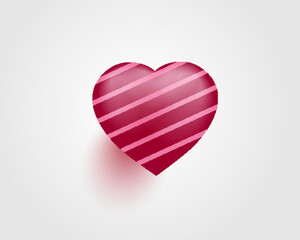 Realistic 3d heart symbol love. Vector illustration. romantic Valentine Day party