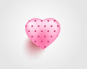 3d heart symbol love. Vector illustration, romantic Valentine Day party