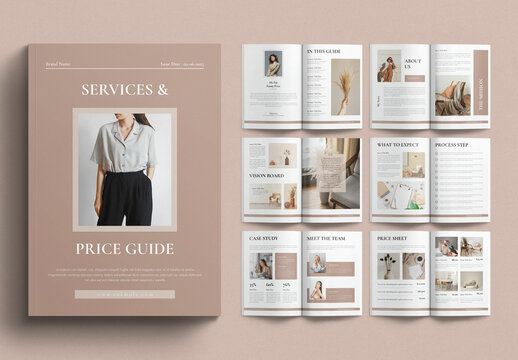 Services and Pricing Guide Template Magazine Design Layout