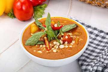 Asian spicy and sour vegetarian soup