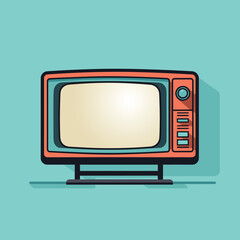 Retro tv screen interface icon of multimedia or television app vector design