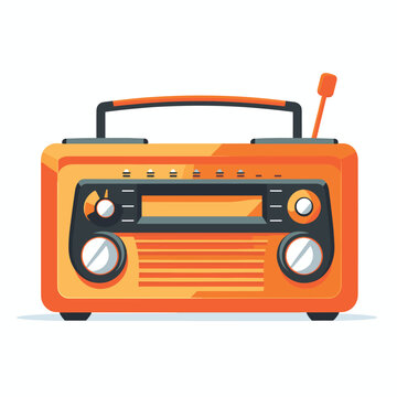 Vector Illustration of a Retro Vintage Radio