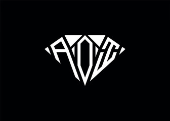 Modern letter A O I diamond shape logo And initial monogram A O I letter logo vector template