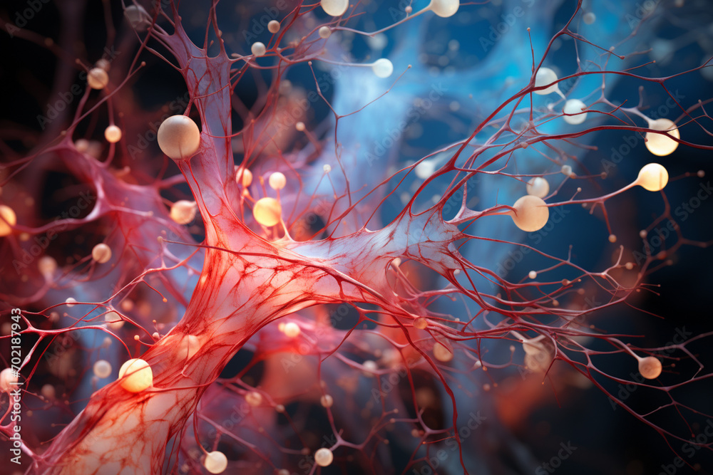 Fototapete a visually dynamic abstraction of interconnected neurons, depicting the complexity and beauty of the