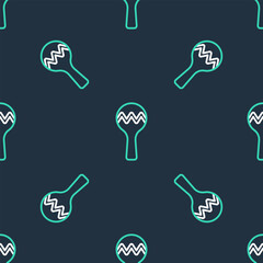 Line Maracas icon isolated seamless pattern on black background. Music maracas instrument mexico.  Vector