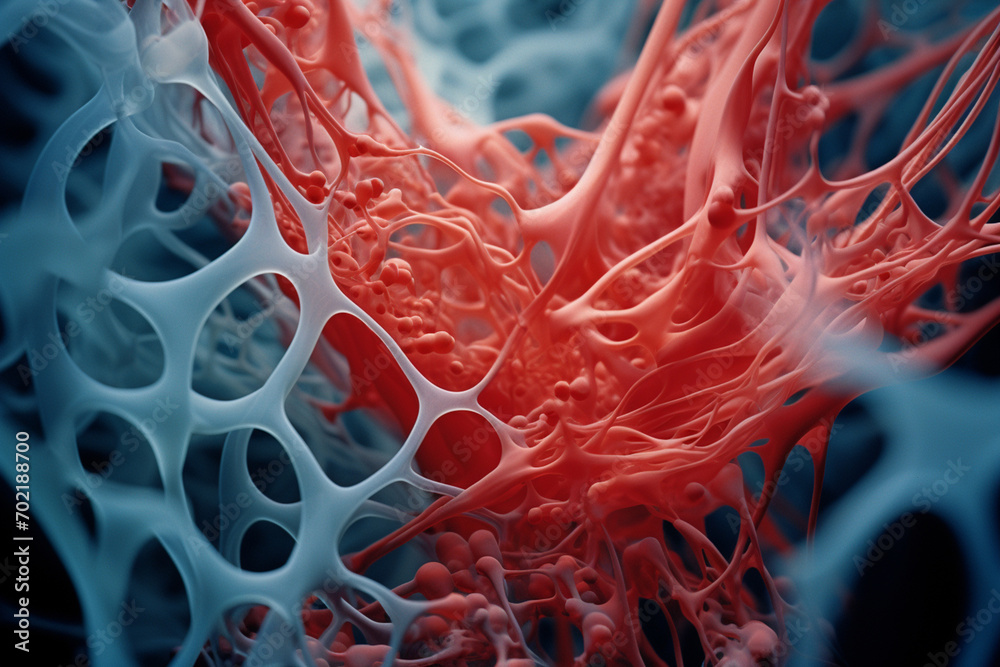 Aufkleber Abstract canvas of bioprinting, symbolizing the artistic precision in creating biological structures.