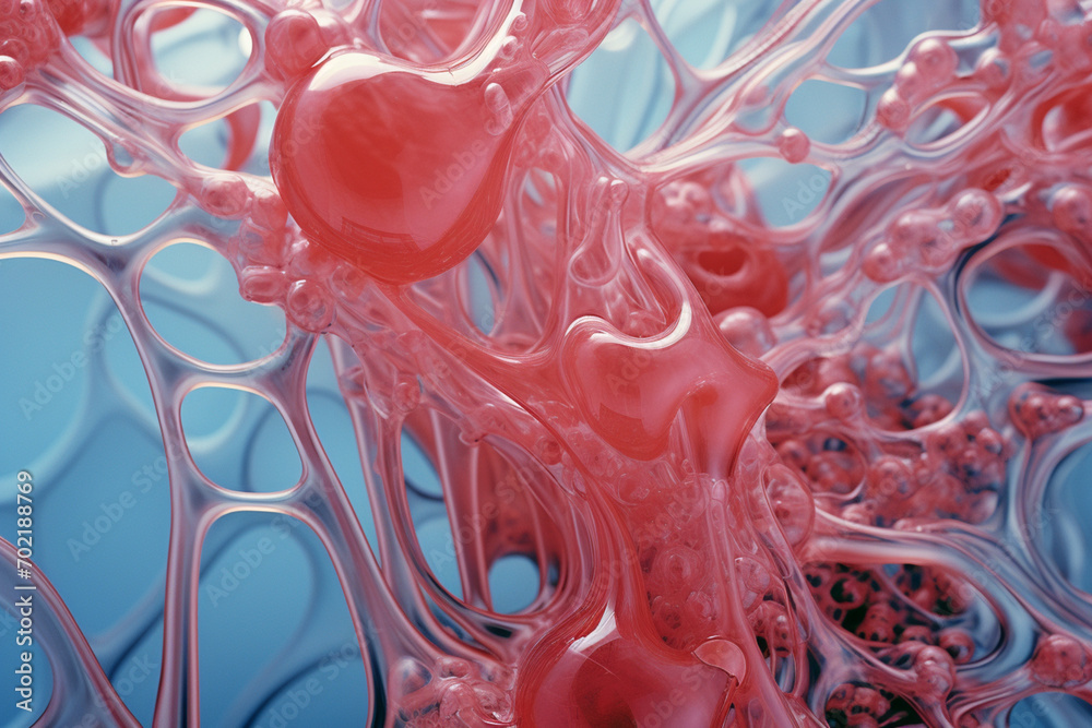 Poster abstract canvas of bioprinting, symbolizing the artistic precision in creating biological structures