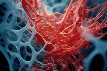 Abstract canvas of bioprinting, symbolizing the artistic precision in creating biological structures.
