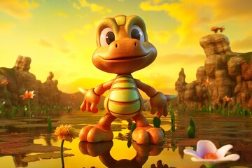 Yoshi in Digital Art Cute Companion AI Enhanced Beauty BABY Dragoon ILLUSTRATION