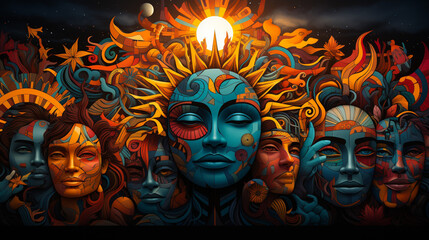An image of a mural depicting global harmony, diversity, and ethical coexistence, inspiring viewers to reflect on shared values.