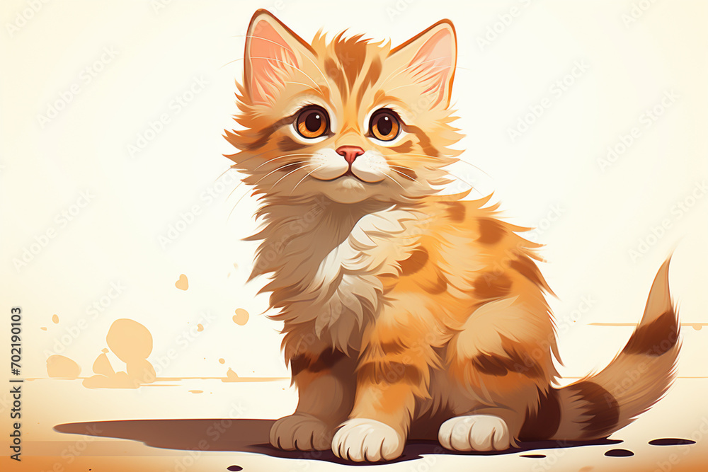 Aufkleber Adorable pixel art of a cat in 8-bit style, combining retro aesthetics with contemporary design.