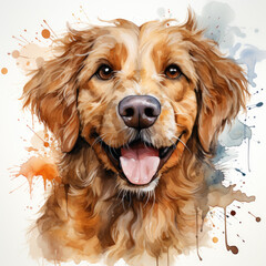 watercolor Goldendoodle clipart, Generative Ai