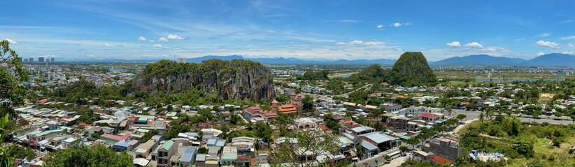 Panorama of Danang Marble Mountains (Ngũ Hành Sơn) is the most popular tourist destination in Da...