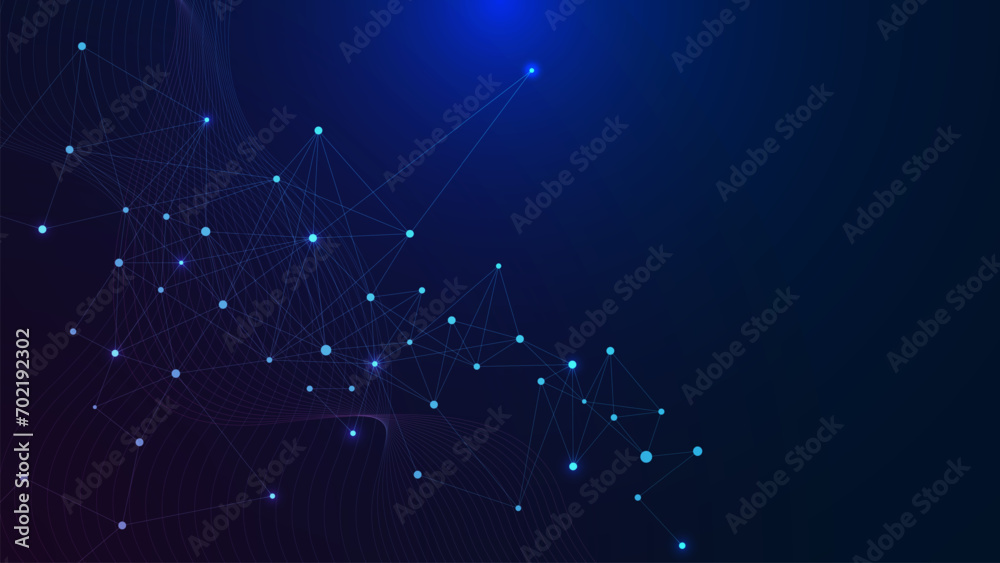 Poster abstract technology with connecting dots and lines. modern network connection, social networking and