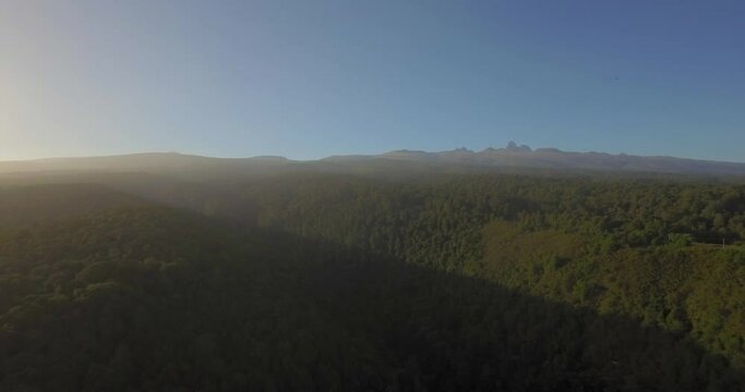 Aerial drone stock footage Mt. Kenya