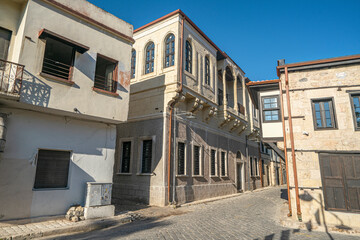 Fototapeta na wymiar The scenic view of old houses and streets of old city from Tarsus, Turkey 