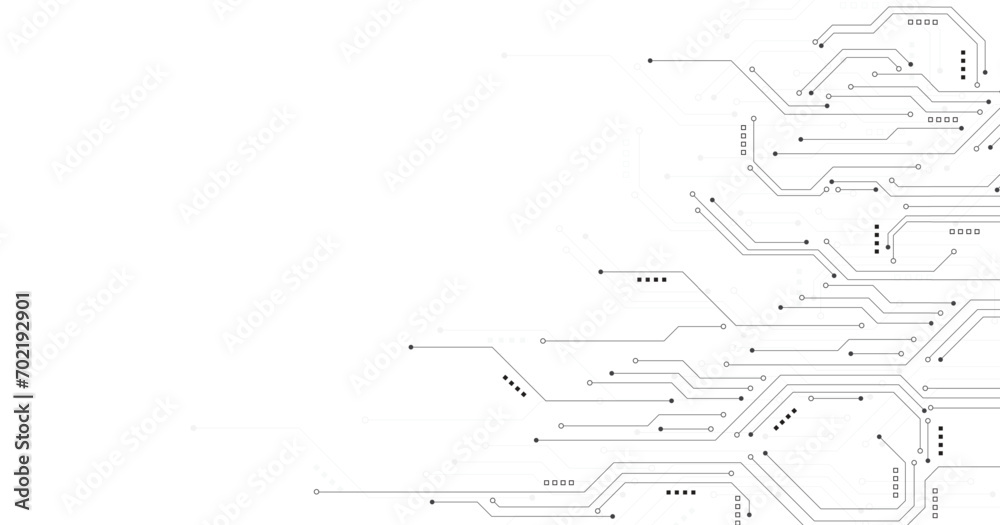 Aufkleber Technology digital circuit board background. Technology black circuit diagram.High-tech connection system on a white background.