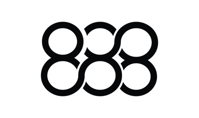 numbers 8, 8 and 8 text or Logo design