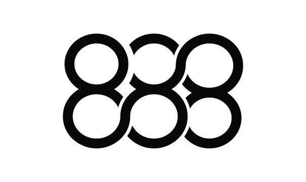numbers 8, 8 and 8 text or Logo design