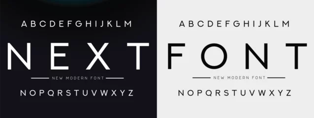 Tuinposter Abstract modern urban alphabet fonts. Typography sport, simple, technology, fashion, digital, future creative logo font. vector illustration © Alishan