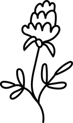 Obraz premium hand drawn spring, save the date, card, minimal drawn floral botanical line art Bouquets Spring, Trendy elements of wild and garden plants, branches, leaves, flowers, herbs. Vector illustration