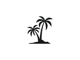 coconut tree, palm vector icon illustration, logo template - obrazy, fototapety, plakaty