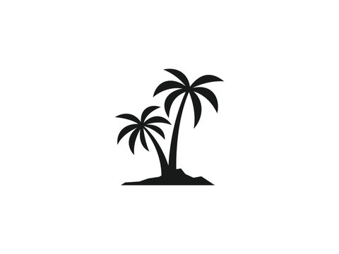 coconut tree, palm vector icon illustration, logo template