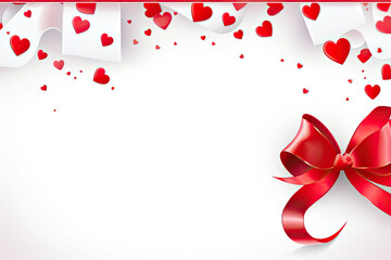 Ribbon Valentines Day Banner, Blank Space for Text - Ideal for Greetings and Advertisements
