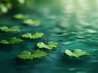 green leaves in water
