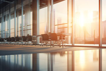 Business office with blurred people casual wear, with blurred bokeh background