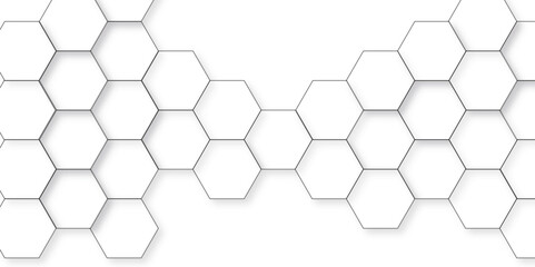 Background with hexagons . Abstract background with lines . white texture background . hexagon abstract background. Surface polygon pattern with glowing hexagon paper texture and futuristic business. - obrazy, fototapety, plakaty