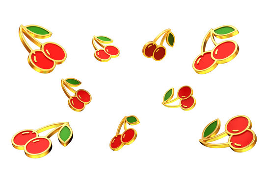 casino gold hands slot machine fruit watermelon cherry grapes banner 3d render 3d rendering illustration PNG