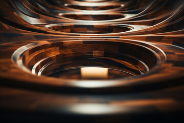 Minimalist, abstract interpretation of the inside of a barrel.
