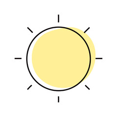 Sun icon vector. Isolated on white background