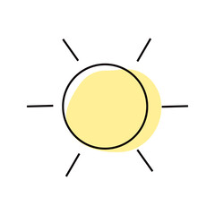 Sun icon vector. Isolated on white background