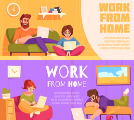 Work from home banner set