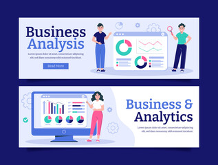 Business analysis banner set