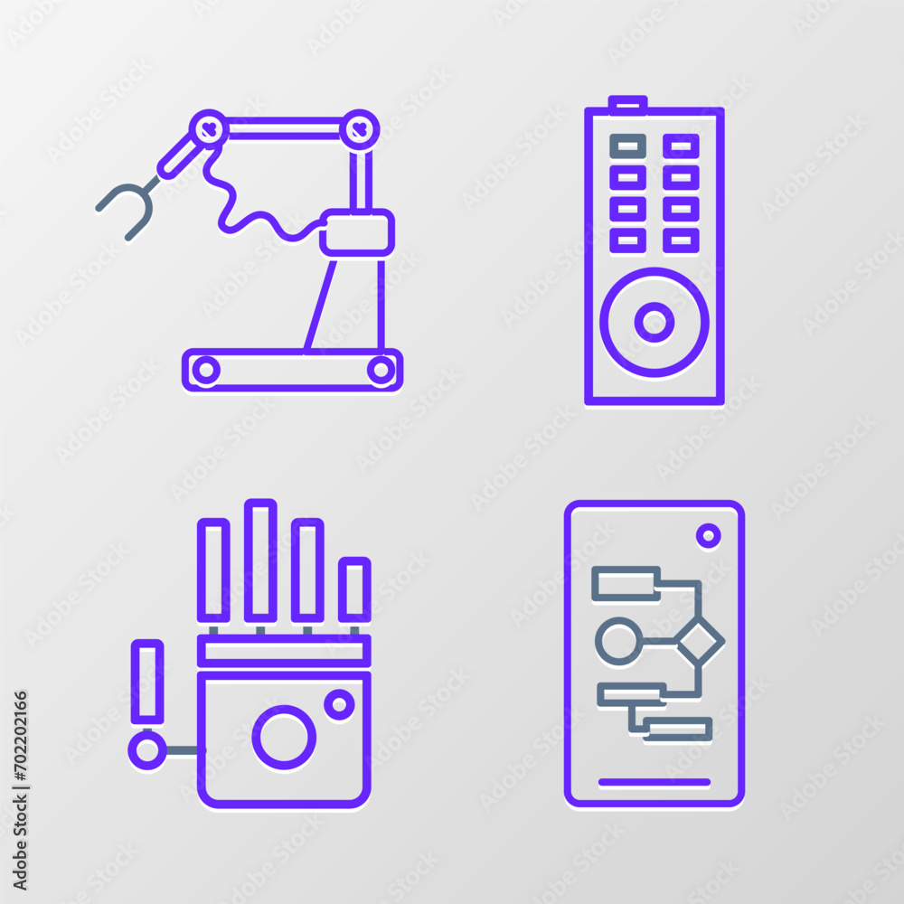 Poster set line algorithm, mechanical robot hand, remote control and industrial machine robotic arm factory